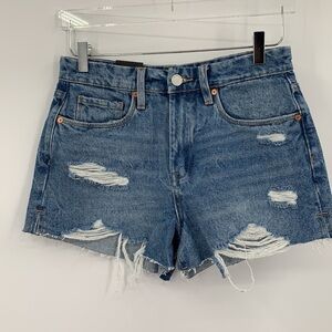 BlankNYC Barrow Vintage high-rise denim jean shorts cut-off distressed new 27